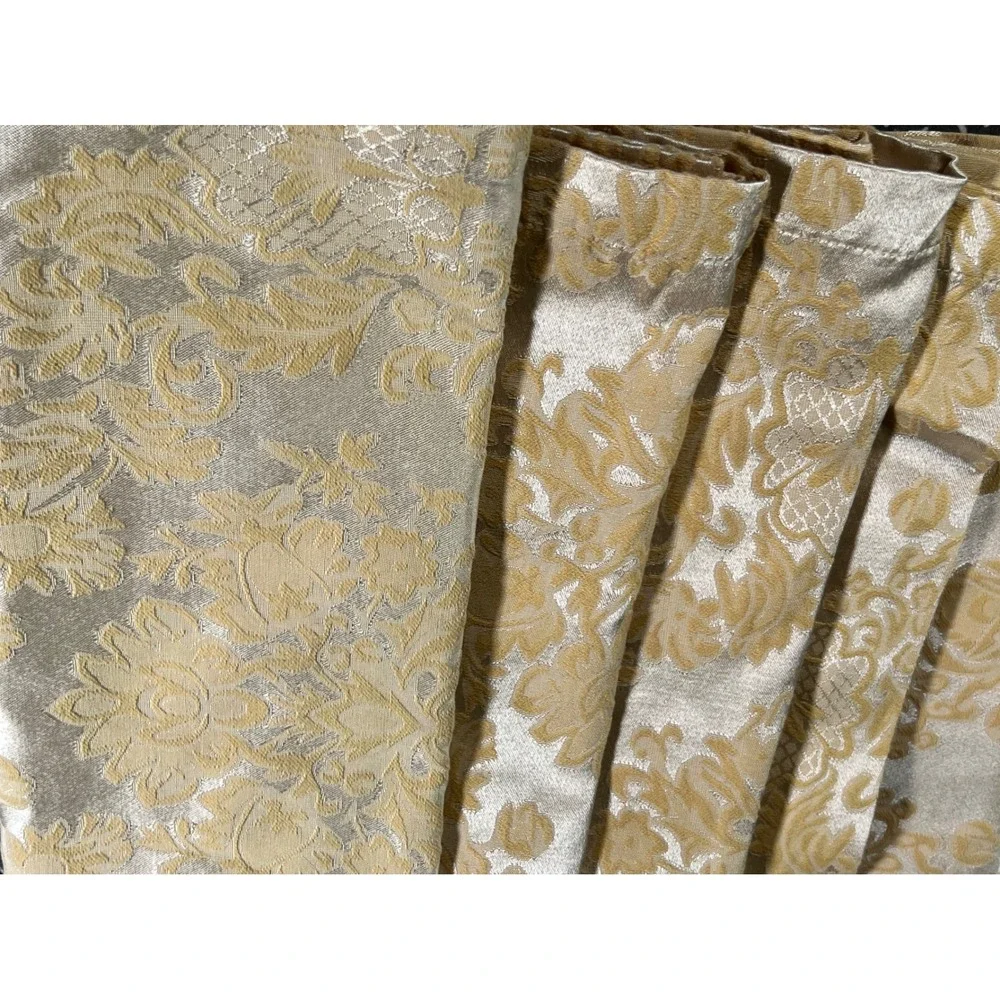 Waterford Linens Damask Dinner Napkins Set of 12 Gold Floral Jacquard 20x20